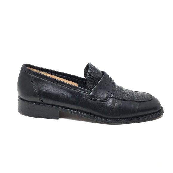 Bally Loafers Dress Shoes Size 9.5 Black Crocodile main image 8